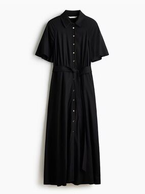 Black Midi Shirt Dress